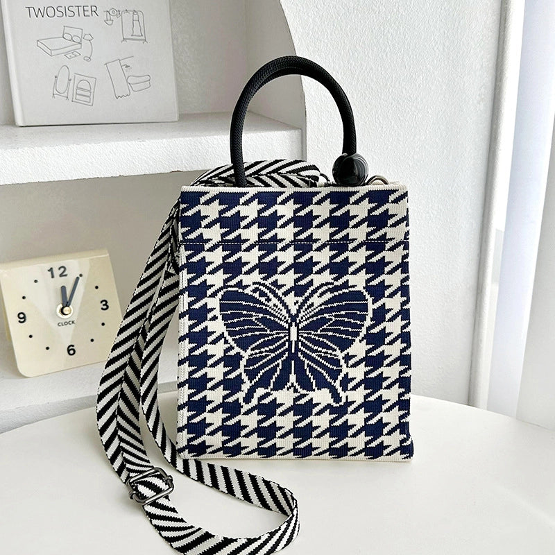 Women's Medium Polyester Butterfly Streetwear Square Magnetic Buckle Handbag
