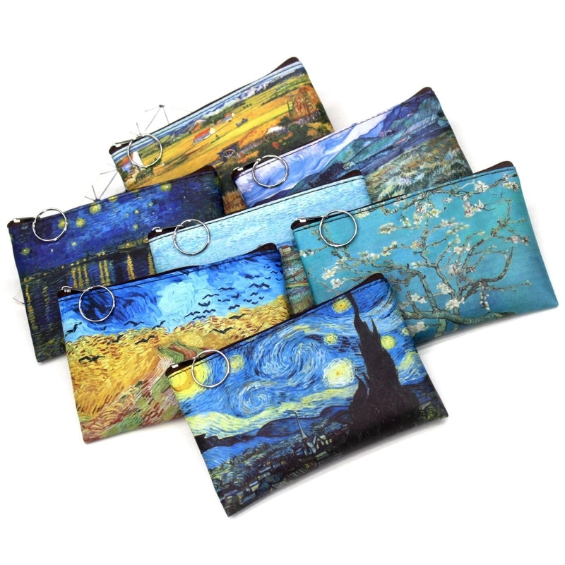 Women's Geometric Pu Leather Zipper Coin Purses