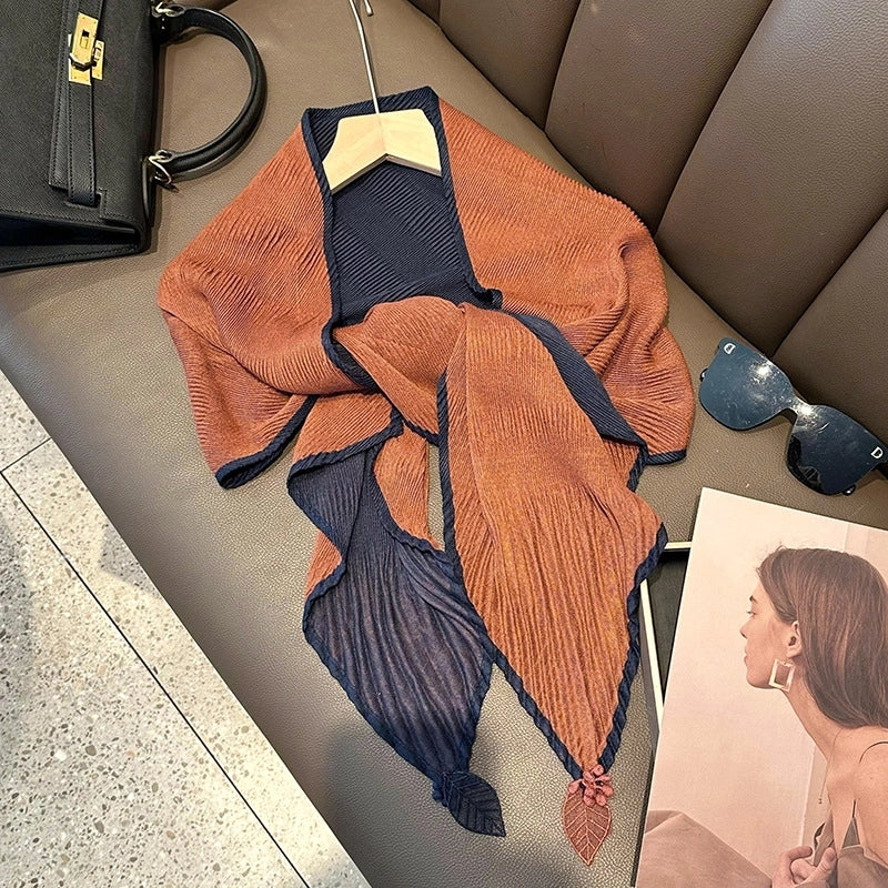Women's Elegant Color Block Polyester Shawl