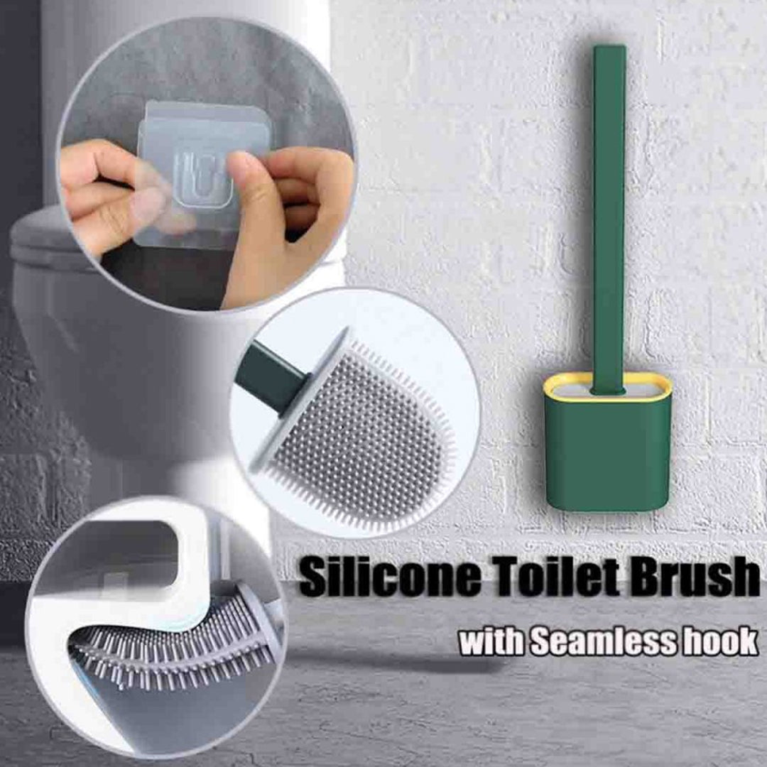 Toilet Cleaning Brush Flexible Silicone Wall Mounted