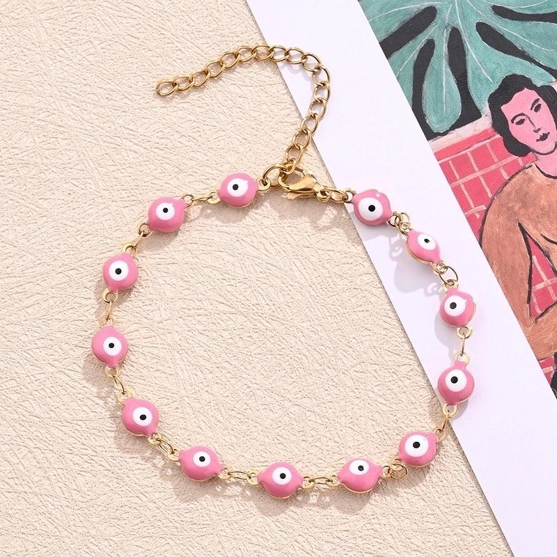 Casual Modern Style Minimalist Round Eye 304 Stainless Steel 18K Gold Plated Bracelets In Bulk