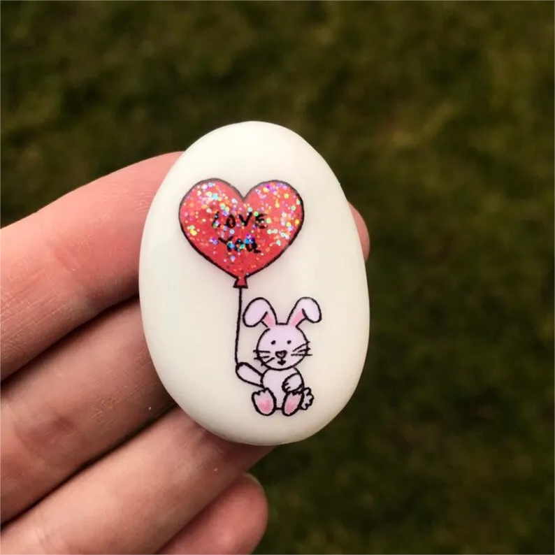 Easter Bunny Pocket Stone Gift