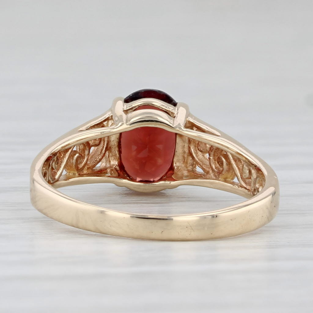 1.38ct Oval Garnet Solitaire Ring 10k Yellow Gold Size 6.5