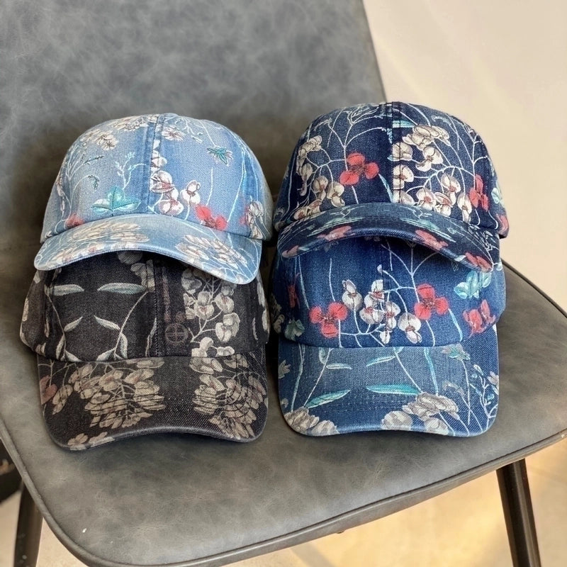 Unisex Retro Pastoral Flower Curved Eaves Baseball Cap