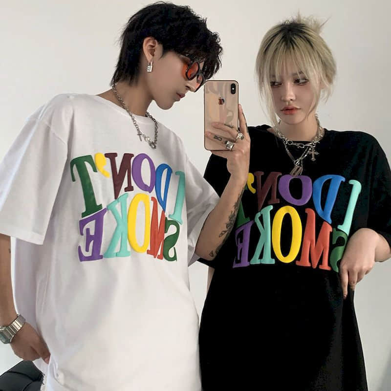 Oversized I Don't Smoke Rainbow Tee
