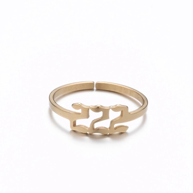 Fashion Number 201 Stainless Steel No Inlaid 18K Gold Plated Plating Open Ring