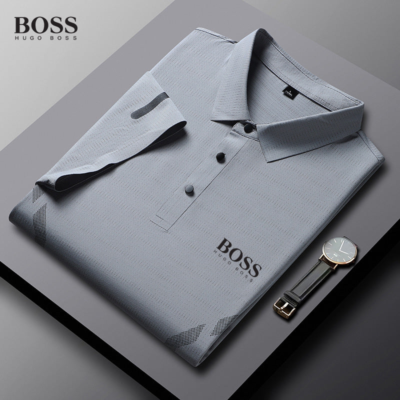 BOSS Mesh Short Sleeve Polo Shirt for Men