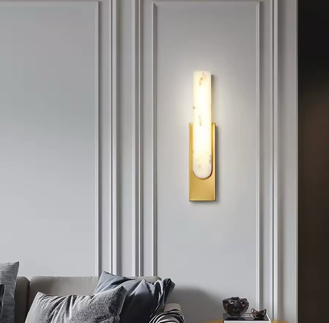 Minimalist Marble Effect Wall Sconce