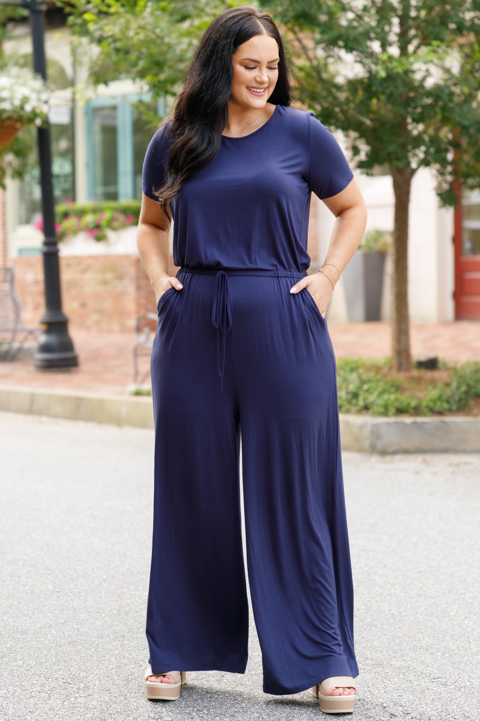 Louder Than Words Jumpsuit. Navy