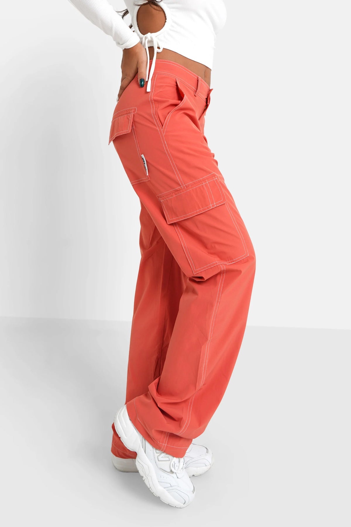 DEMI FLUID CARGO PANTS _ orange