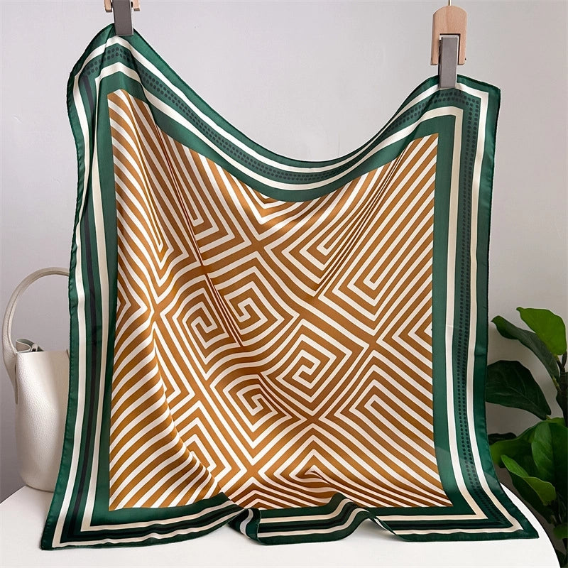 Unisex Minimalist Stripe Polyester Satin Printing Silk Scarf