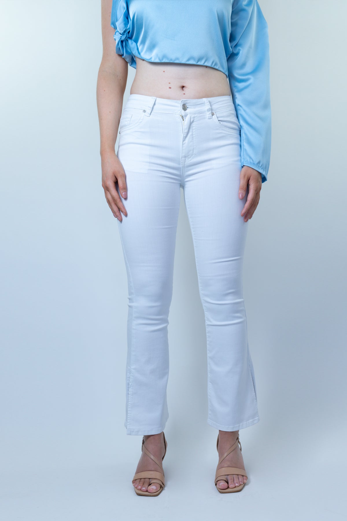 Esmee wit stretch jeans met split