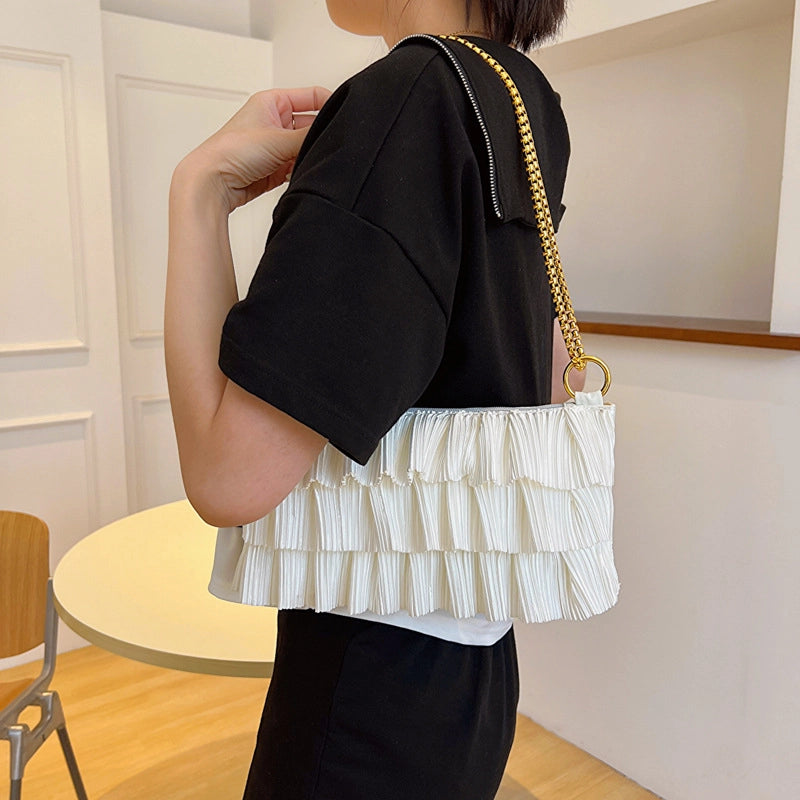 Women's Small All Seasons Polyester Solid Color Classic Style Square Zipper Shoulder Bag