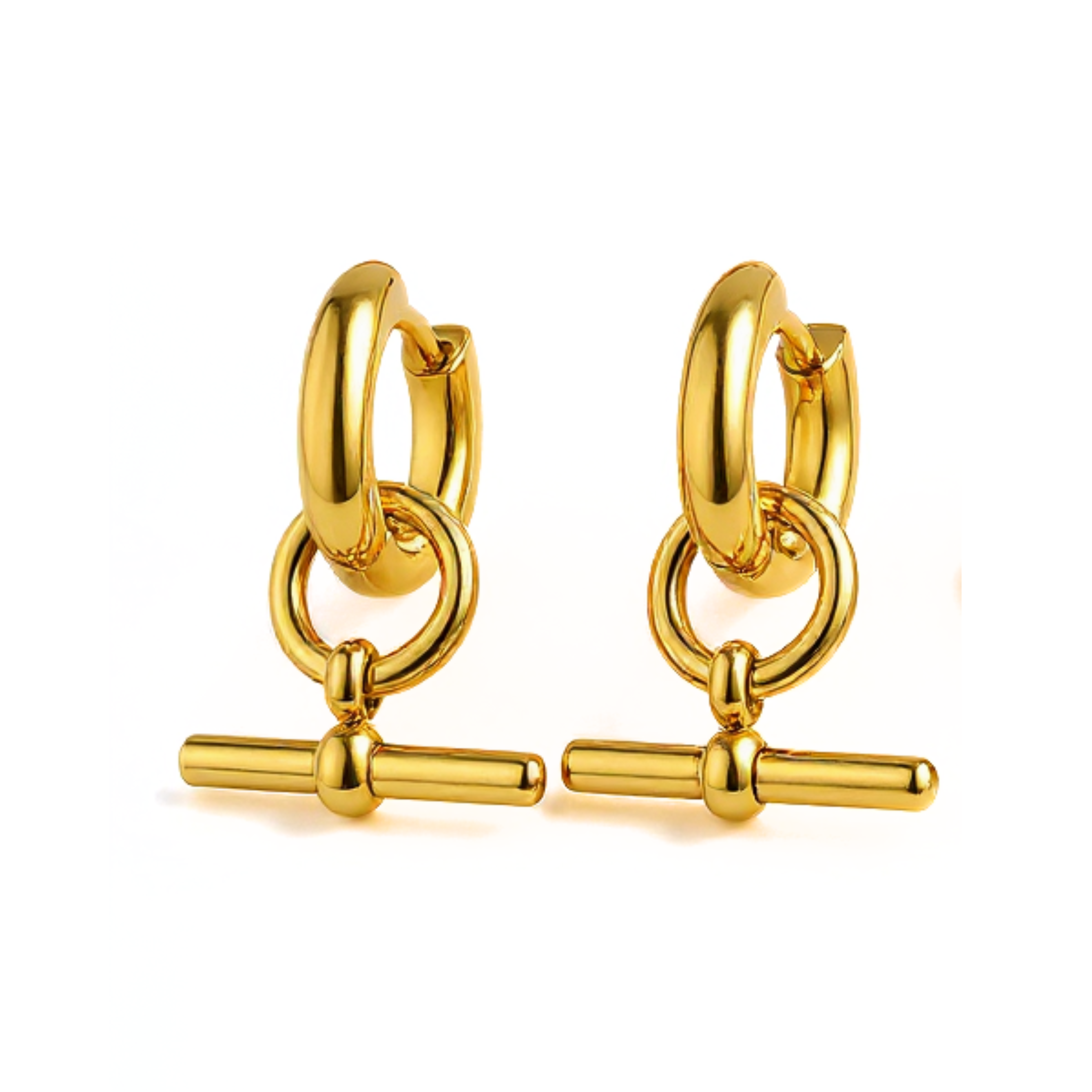 Chunky Tbar hoops - Gold