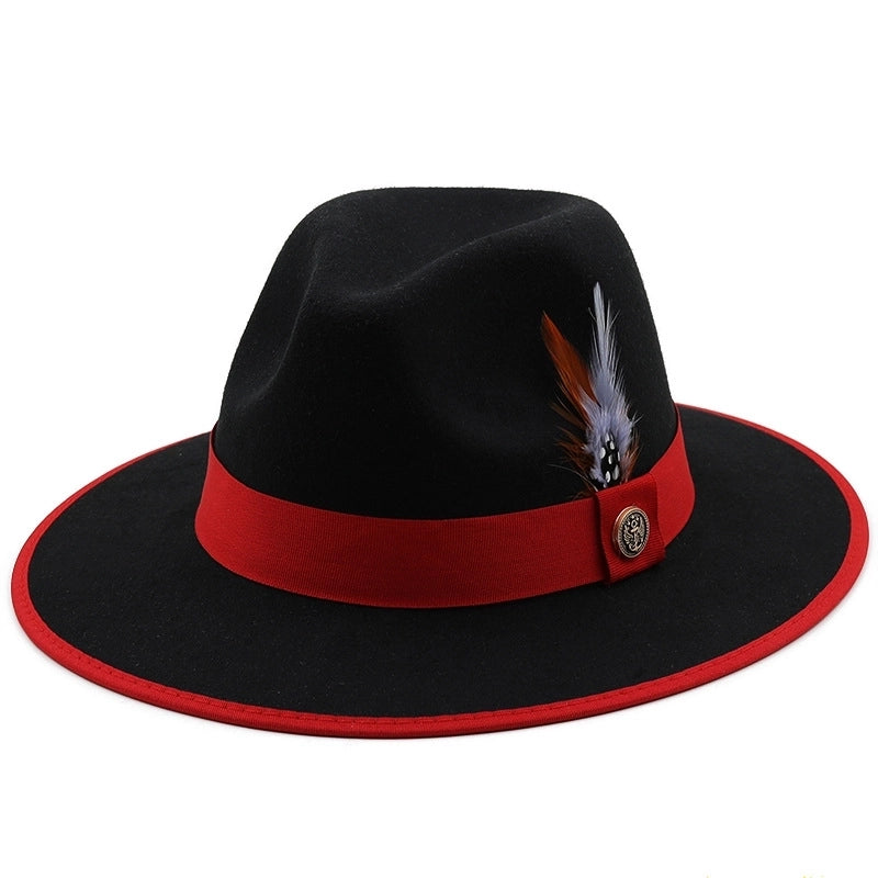 Unisex Fashion Solid Color Flat Eaves Fedora Hat