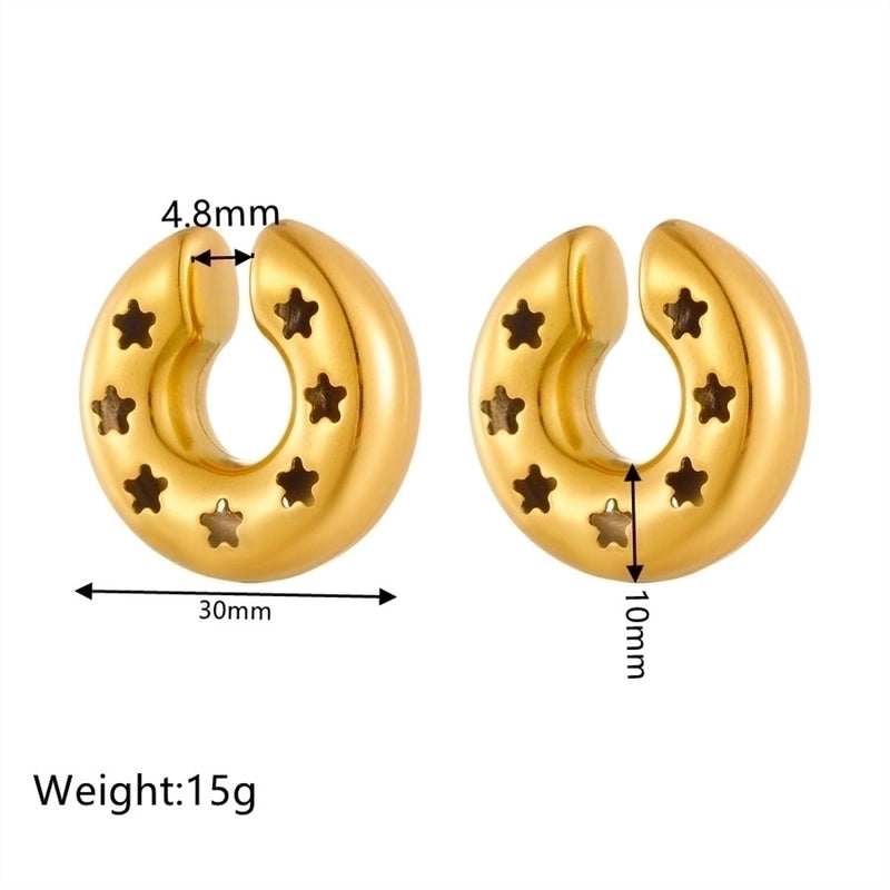 1 Pair Minimalist Classic Style C Shape U Shape Plating Titanium Steel Titanium Steel 18K Gold Plated Ear Cuffs