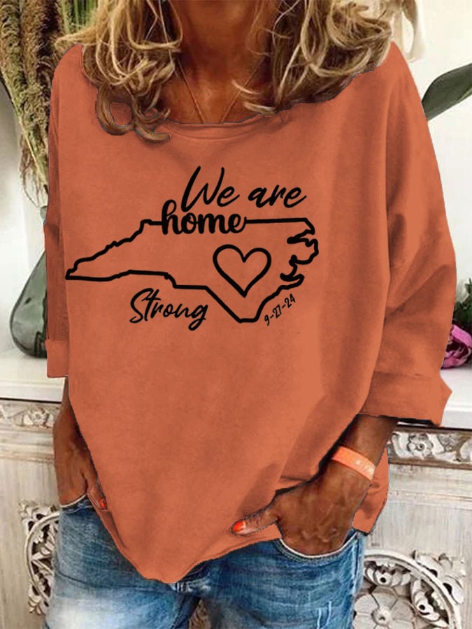 Women's North Carolina We Are Strong Printed Casual Sweatshirt