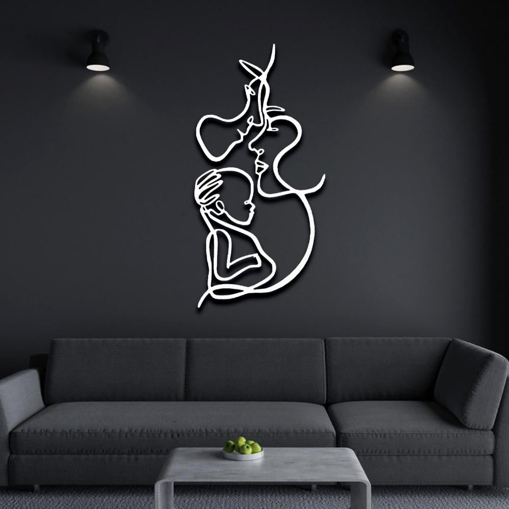 Metal Family With Baby Wall Art