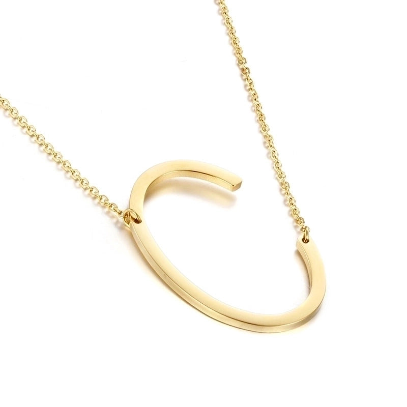 Titanium Steel 18K Gold Plated Minimalist Plating Letter Necklace