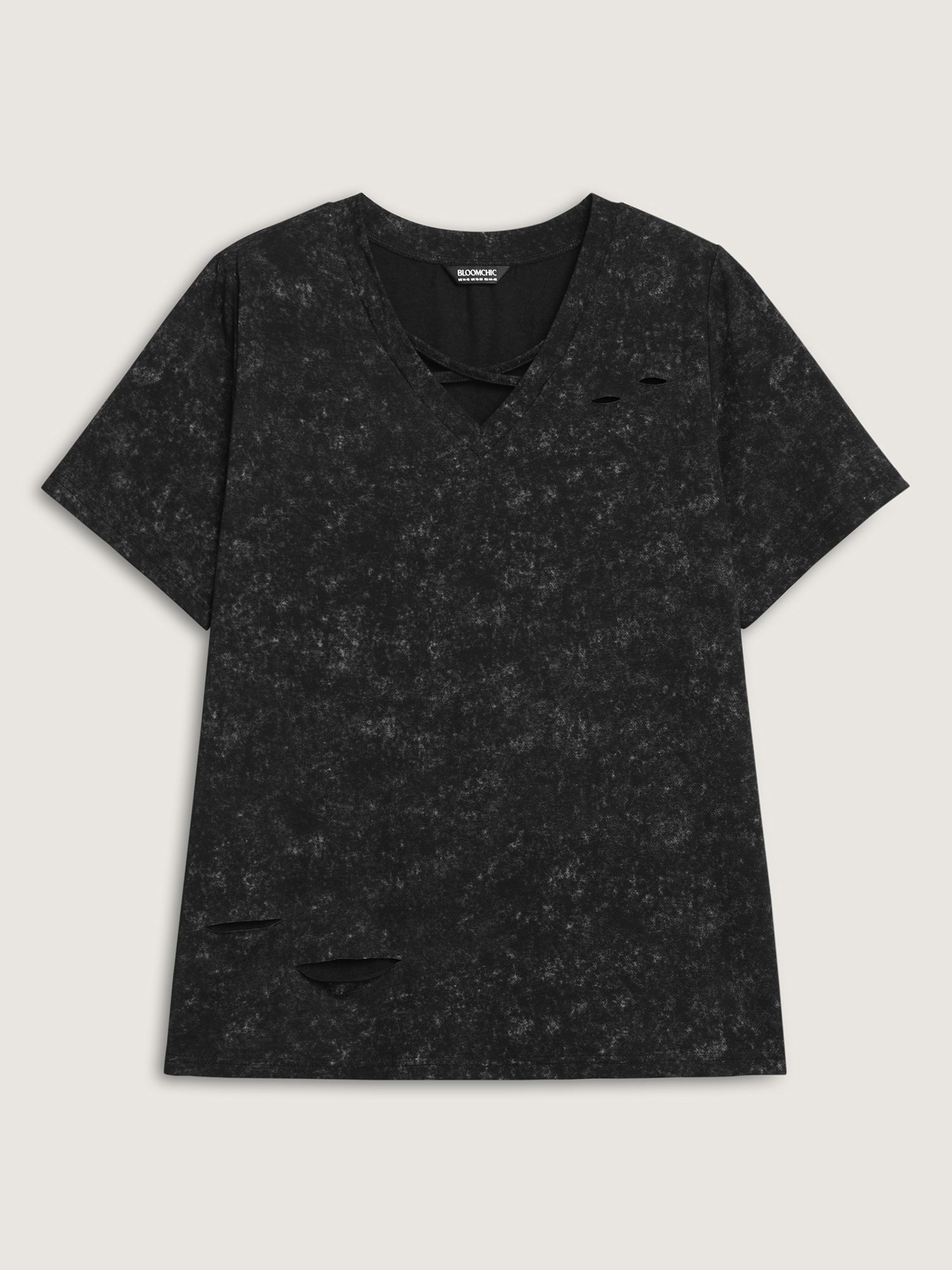 Vintage Cut-Out Solid T-Shirt