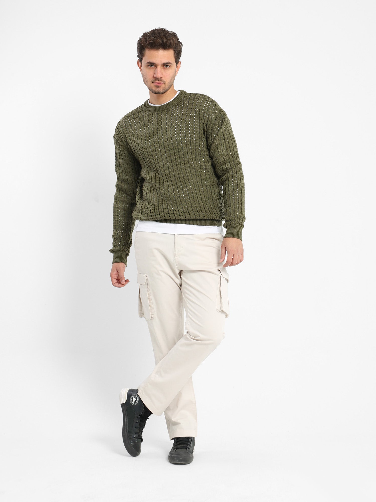 Casual Perforated Pullover