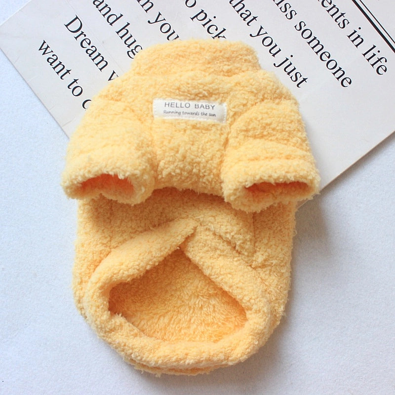 Casual Coral Fleece Solid Color Pet Clothing