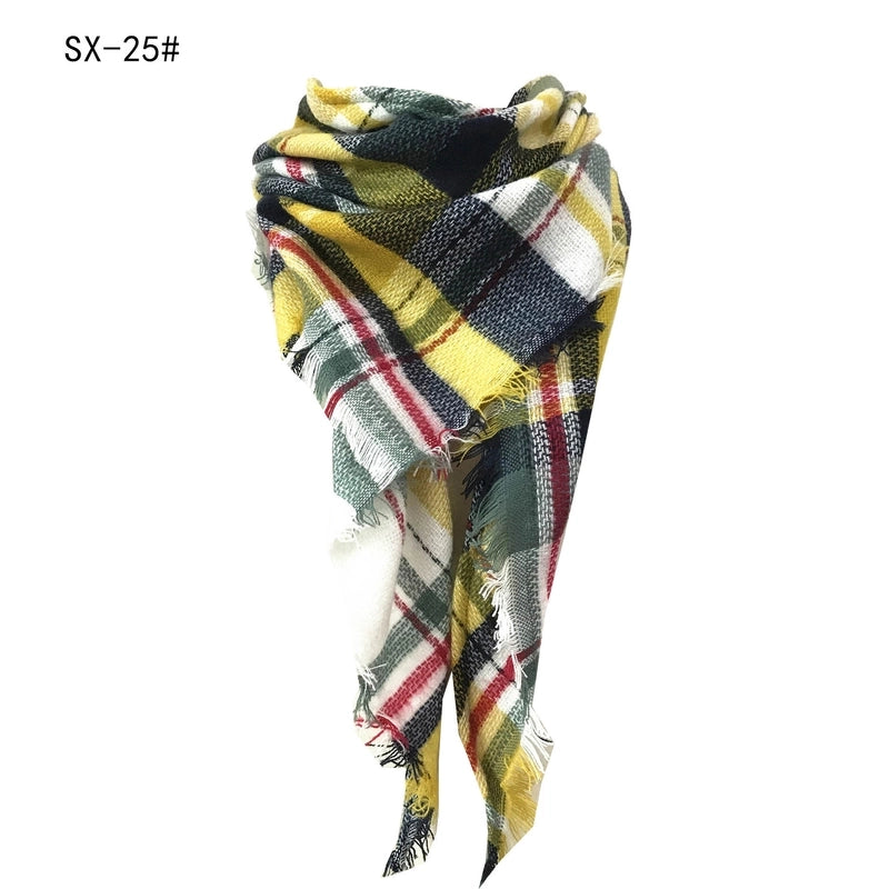 Autumn And Winter Imitation Cashmere Qicaigei Square Scarf Triangular Binder Scarf Women's Neck Warmer Shawl