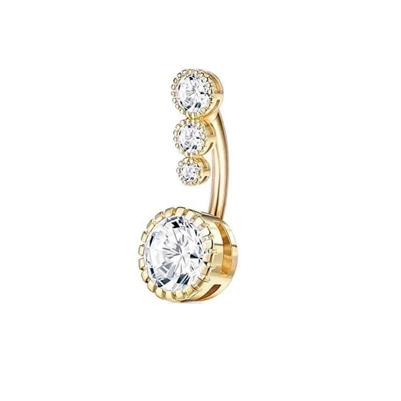 15 Pieces Minimalist Heart Shape Pineapple Butterfly Plating Inlay Stainless Steel Zircon Navel Stud