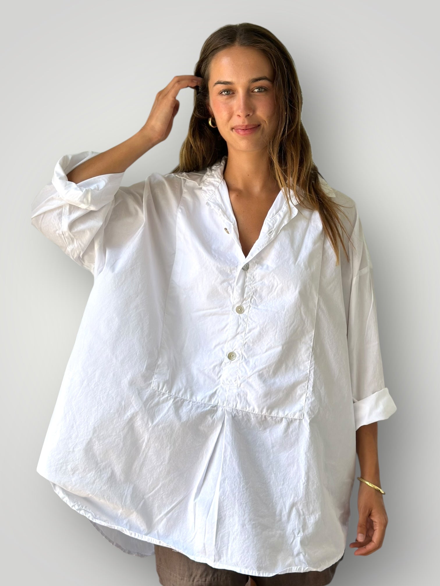 megan shirt - white cotton
