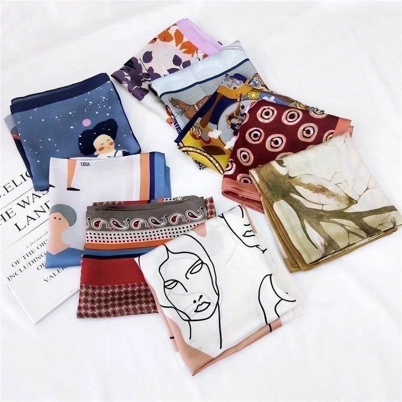 Small Square Scarf Small Scarf Spring And Summer Summer  Small Scarf Turban Professional Scarf Decorative Hair Band