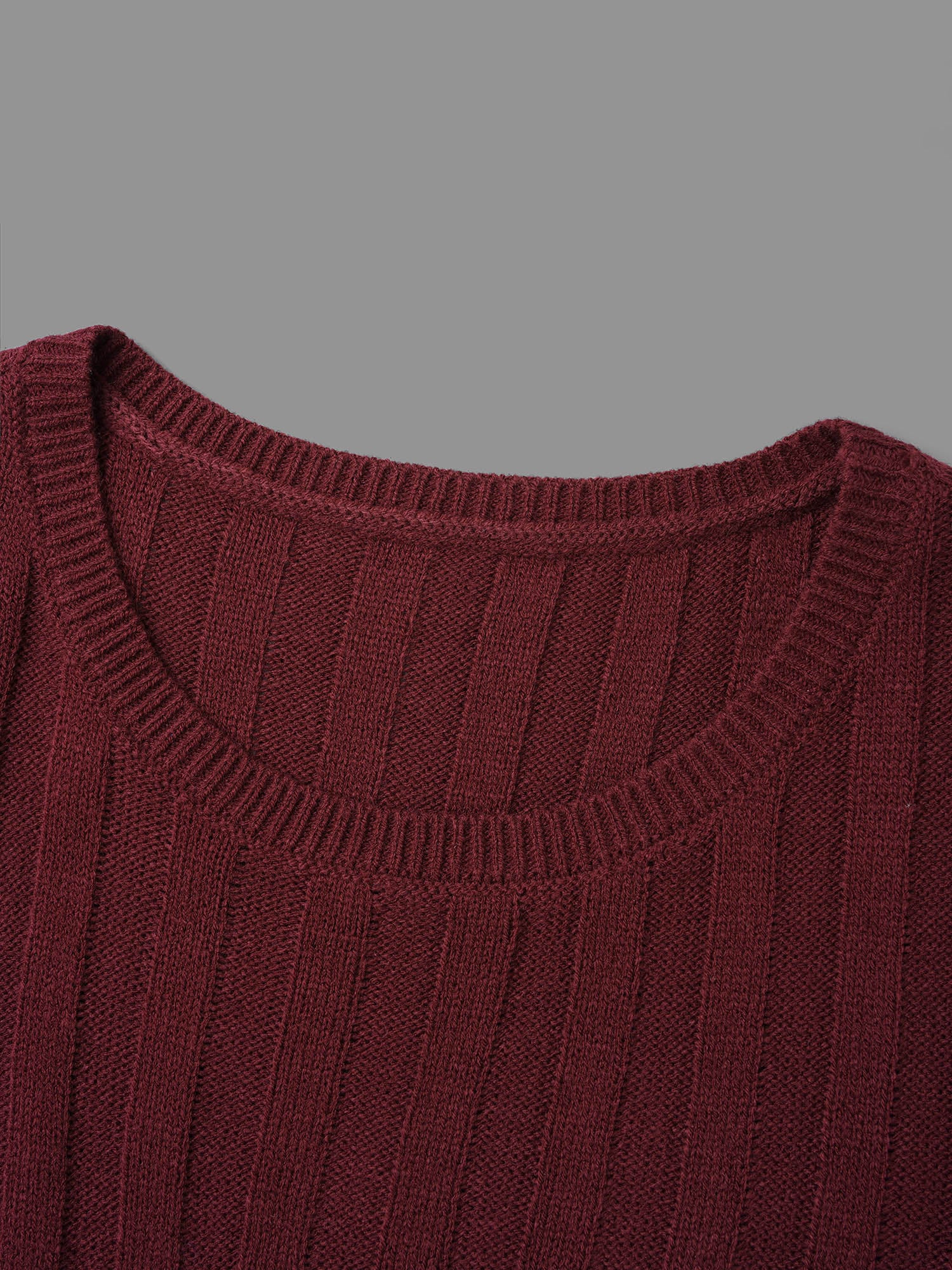 Plain Cable Knit Pleated Texture Pullover