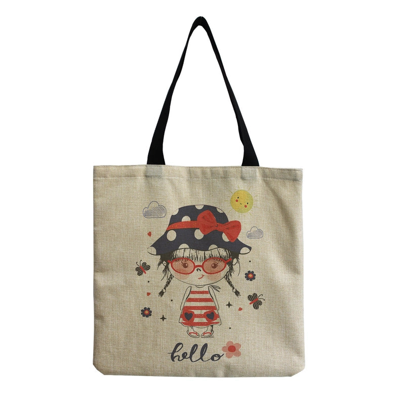 Women's Cotton And Linen Multicolor Vintage Style Vacation Square Open Shoulder Bag