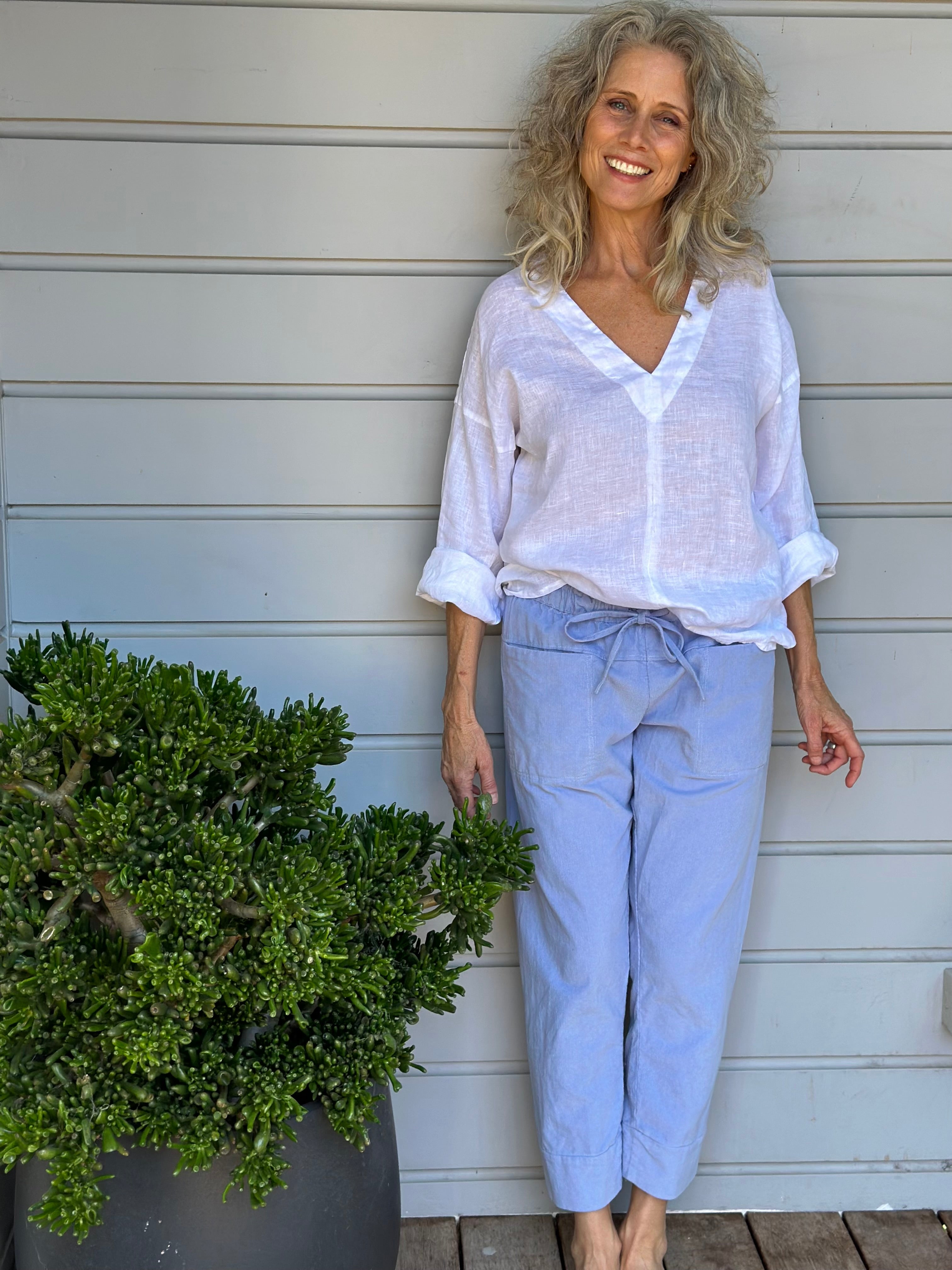 darcy pants - soft blue cord