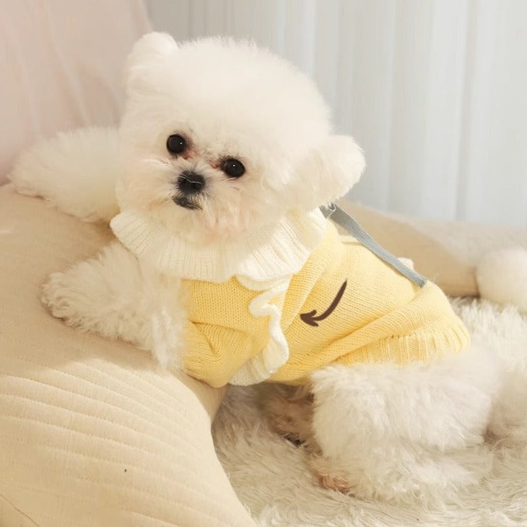 Sweet Collar Knitted Dog Sweater&Dress