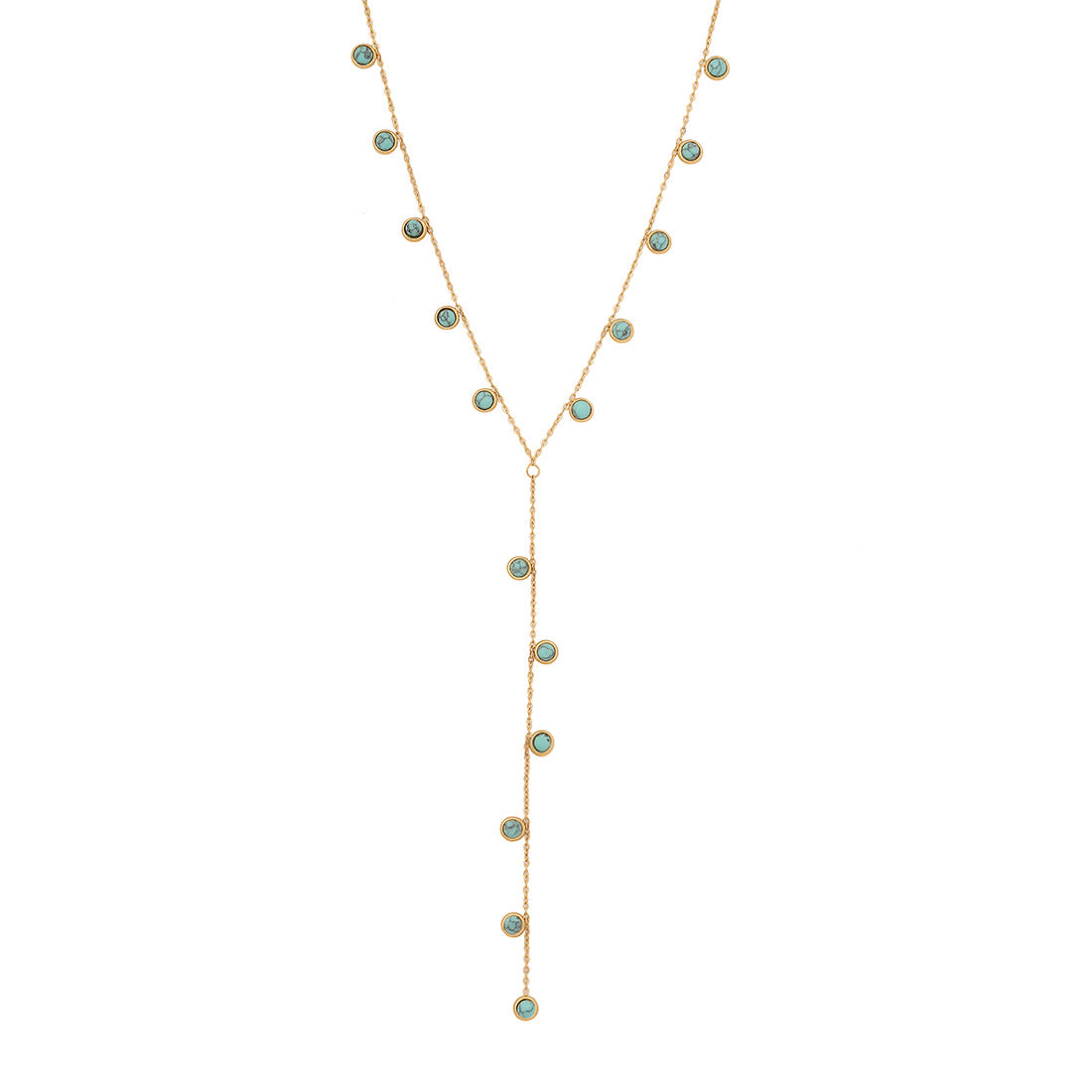 Fashionable Love Y-Shaped Necklace Cross Flower Stainless Steel Clavicle Chain N1459