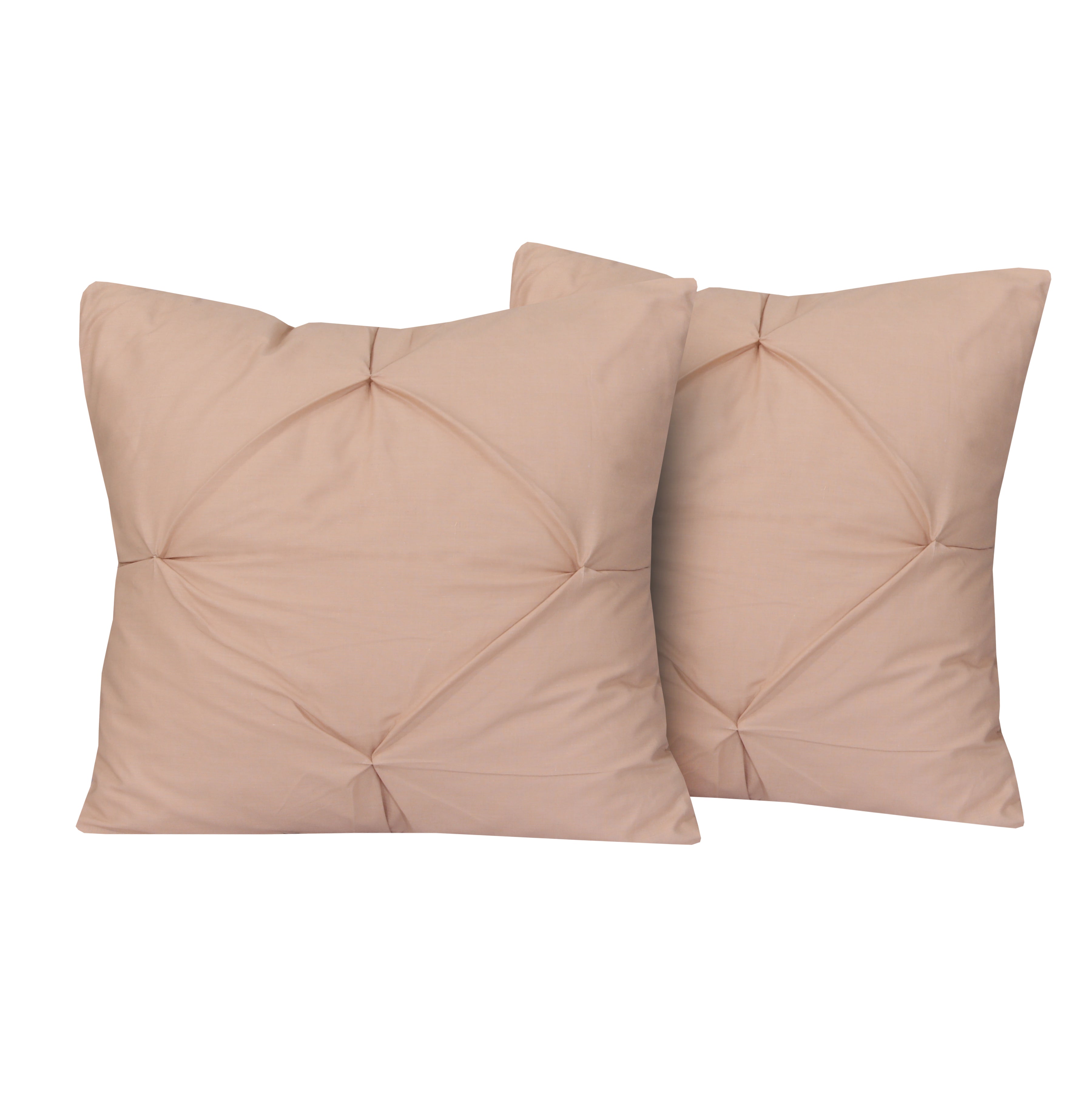 Beige Pin Tuck-Cushion Covers Pack of Two