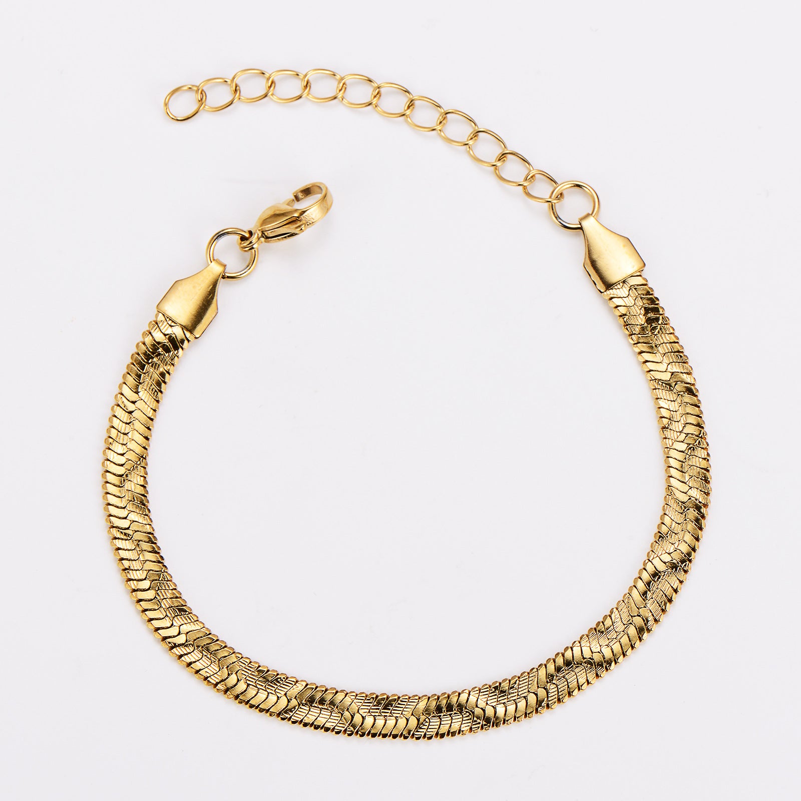 Aml Stainless Steel Batch Pattern Blade Sweater Chain Simple Ladies Clavicle Chain Fashion Flat Snake Stainless Steel Snake