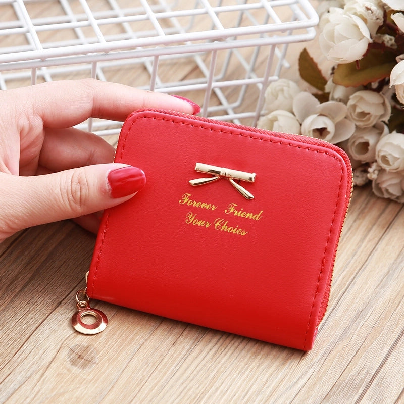 Korean Bow Coin Purse Wallet Candy Color Coin Bag