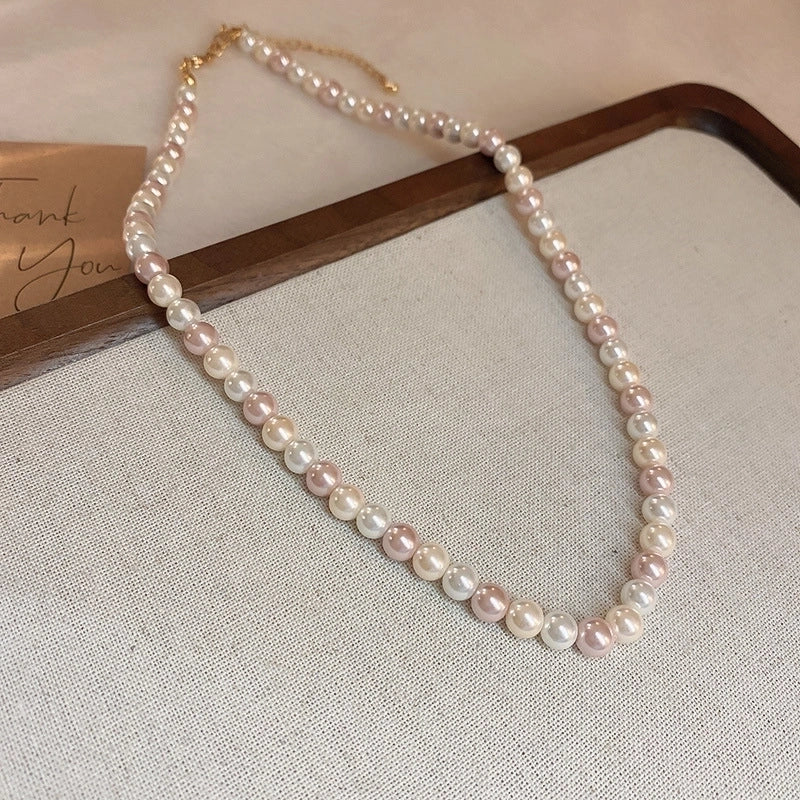 Round Pearl Plating Women's Necklace