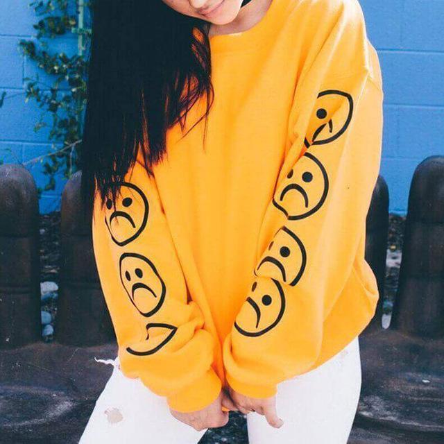 Sad Emoji Long Sleeve Tee