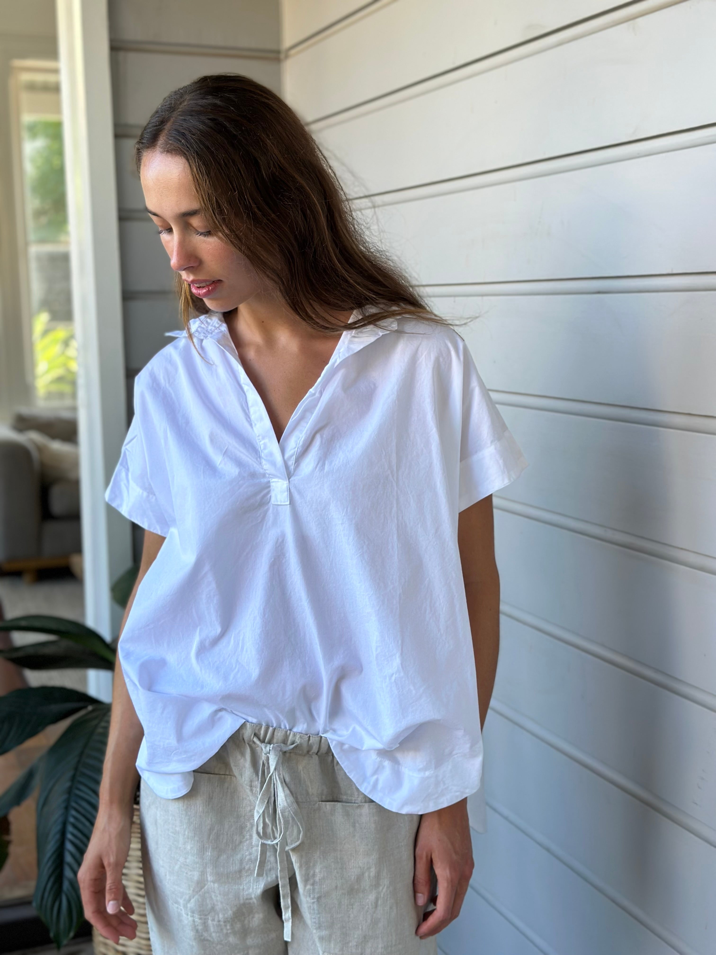 tara top - white cotton