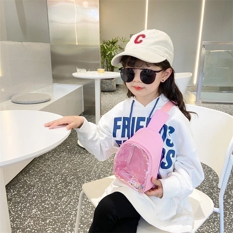 Pvc Candy Color Plastic Transparent Children's Chest Bag Crossbody Small Bag Shoulder Bag