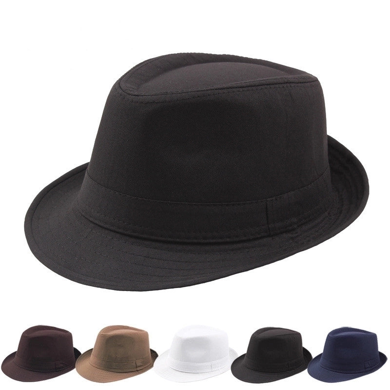 Unisex Basic Minimalist Solid Color Crimping Fedora Hat
