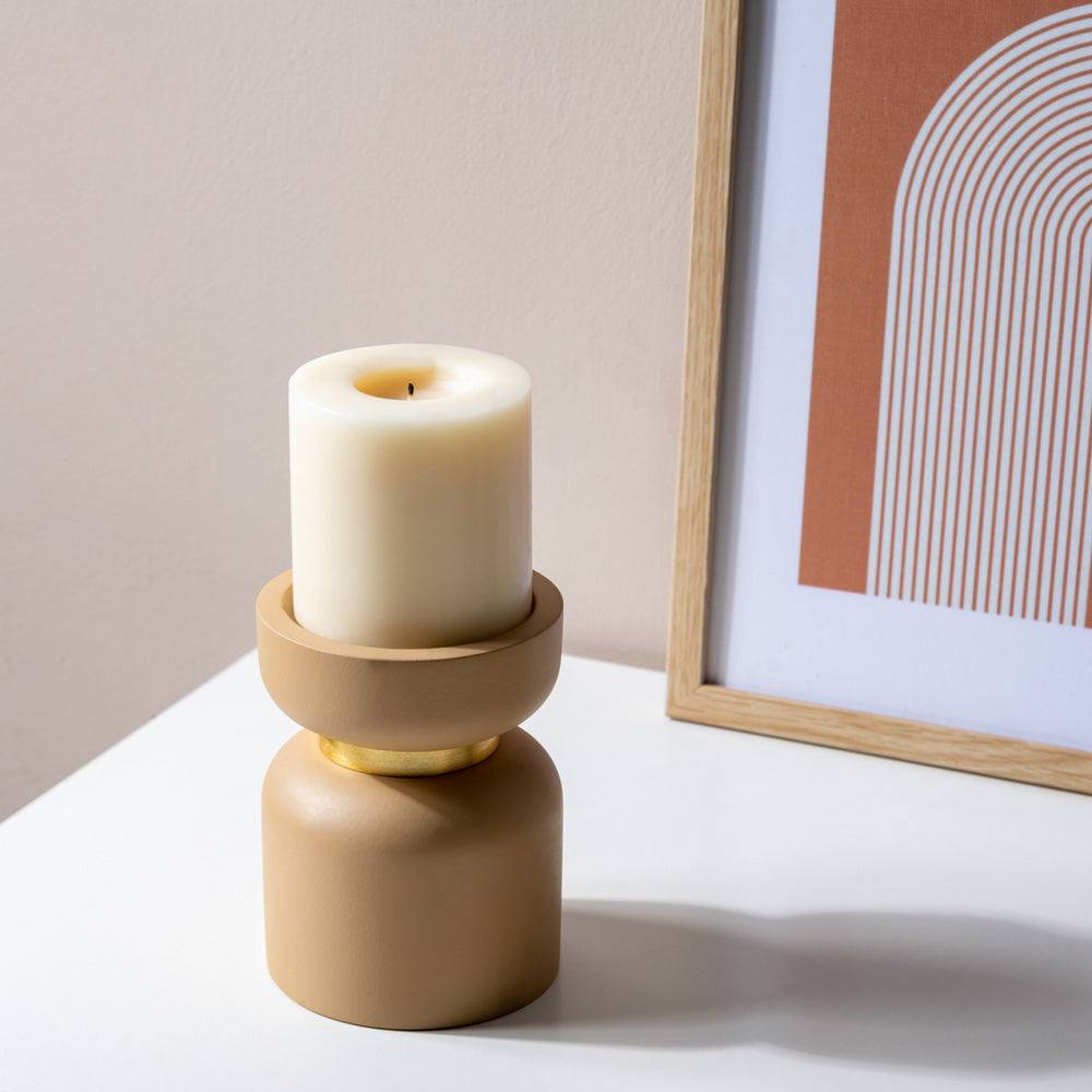 Concrete Candle Stand Medium - Taupe