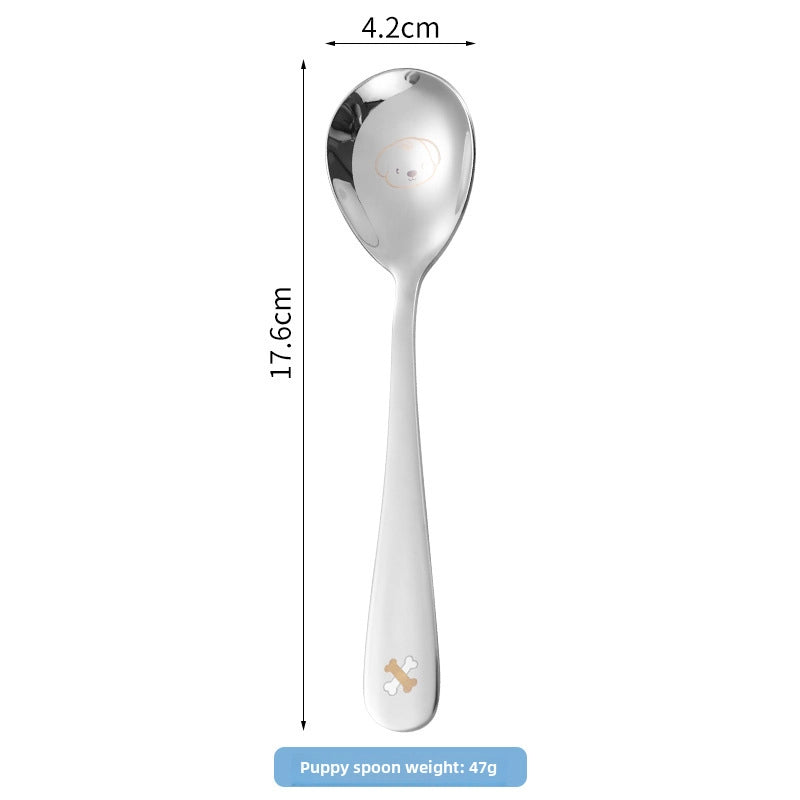 304 Stainless Steel Cartoon Spoon Food Supplement Spoon Baby Cute Spoon Baby Learning To Eat And Feed Spoon Children Spoon