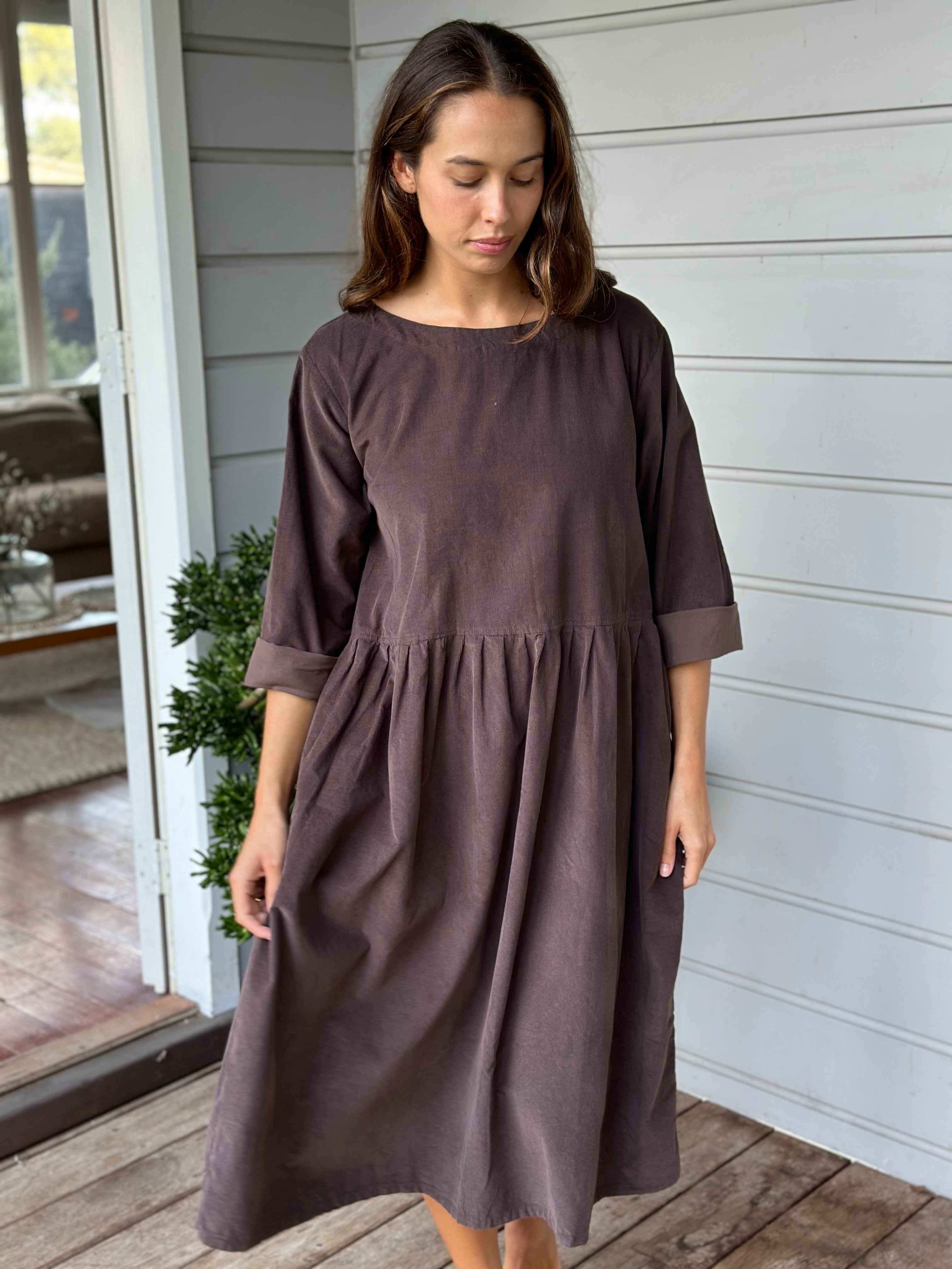 april dress - milk chocolate