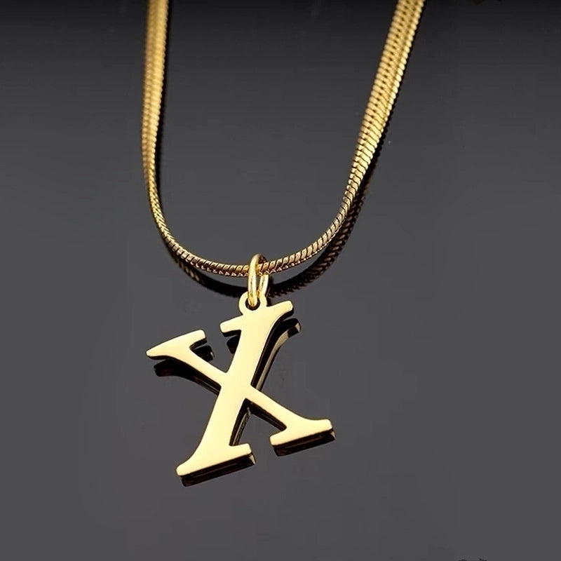 Minimalist Letter Titanium Steel Plating Necklace 1 Piece