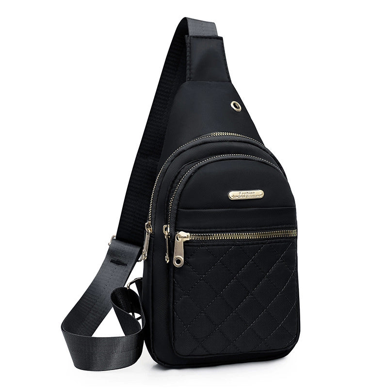 Chest Bag Women's New Korean-style Crossbody Bag Girls' Sports Chest Bag Street Oxford Cloth Simple Chest Bag
