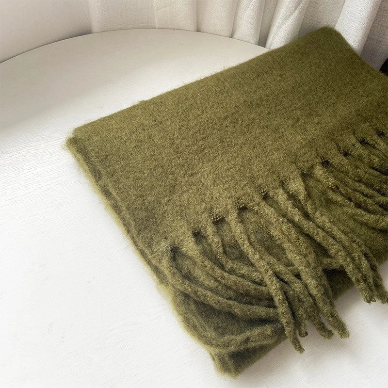 Women's Fashion Solid Color Polyester Winter Scarves