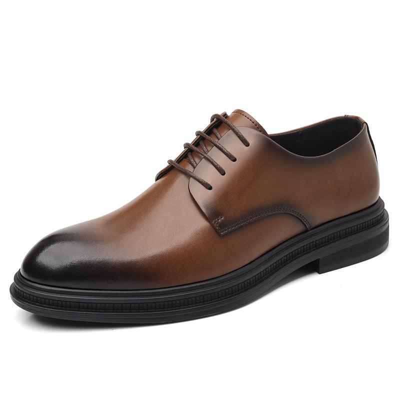 Men's Leather British Style Pointed Casual Shoes